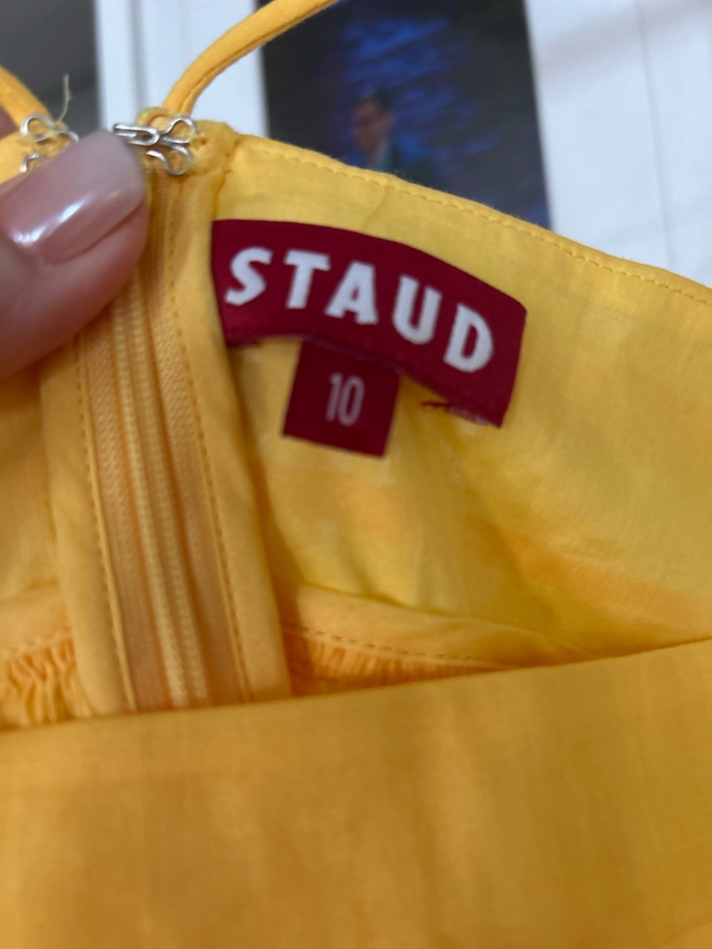 STAUD Bright Yellow Spaghetti Strap Tiered Top - Picture 3 of 6